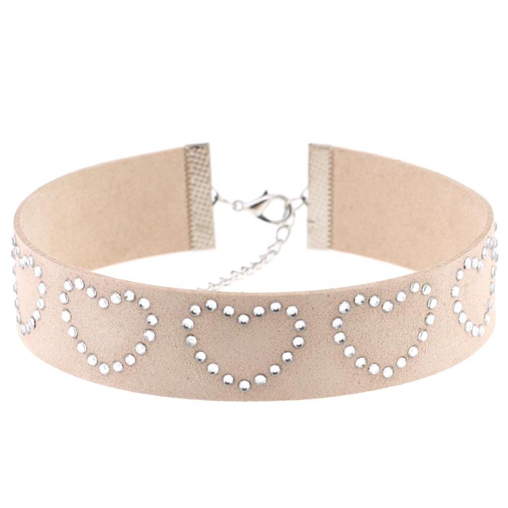 Goth Kleding Harajuku Hart Choker Ketting Liefhebbers Zwart Roze Vriend Y2k Hals Ketting Voor Vrouwen Sieraden: Silver Plated