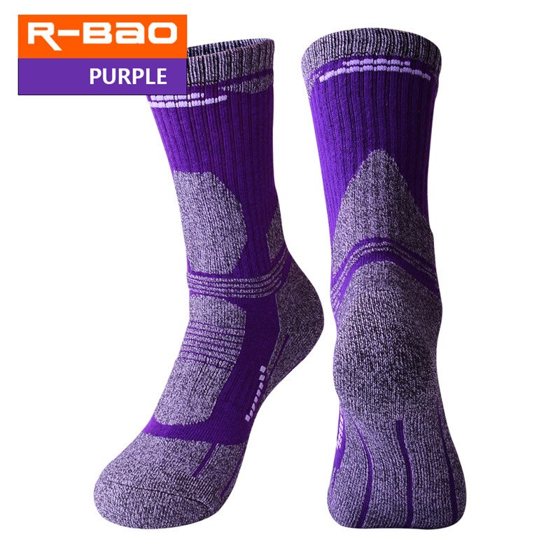 Outdoor Hiking Socks for Men Women Thickened Winter Thermal Sports Socks Moisture Absorption Climbing Skiing Anti-Slip: Purple  / M(35-38)