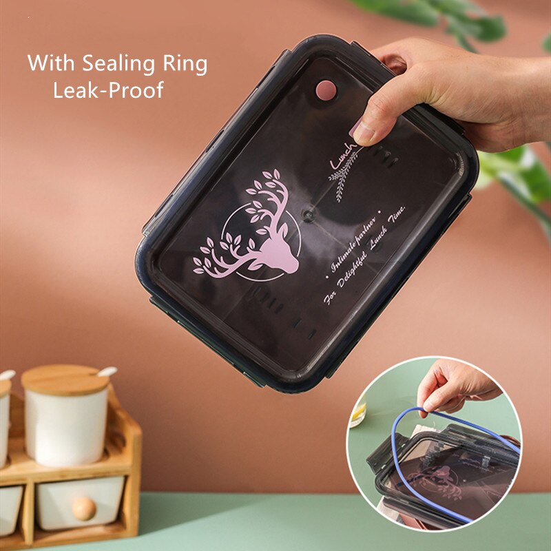 1100ml Portable Lunch Box Microwave Oven Bento Box Healthy Plastic Food Storage Container Lunchbox BPA Free