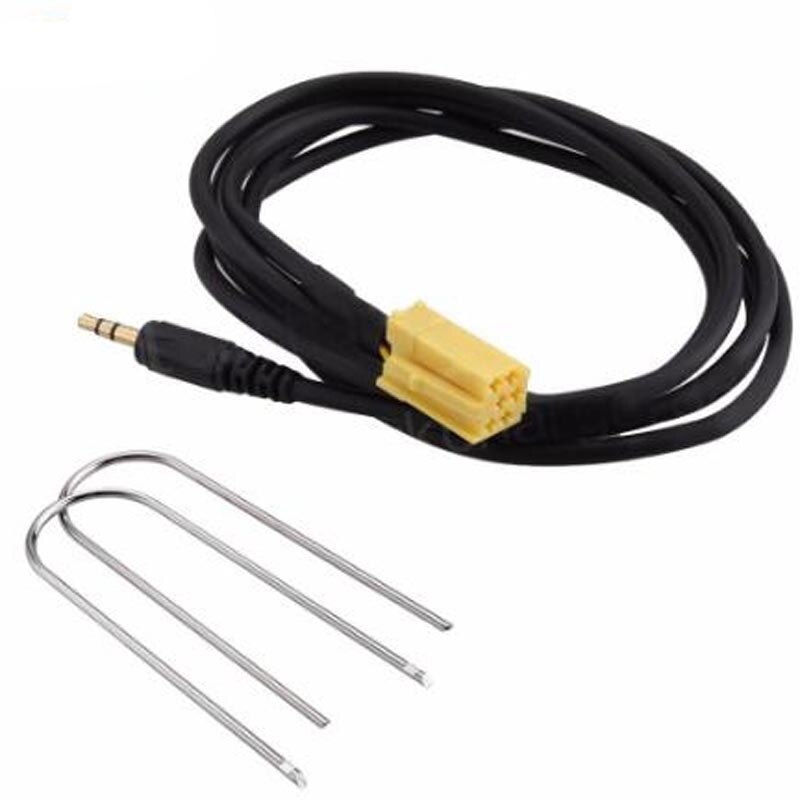 Auto Aux Stereo Audio Line Input Adapter Kabel 3.5Mm Voor Ios MP3 + Removal Tool Voor Voor Fiat grande Punto Alfa 3 Pin