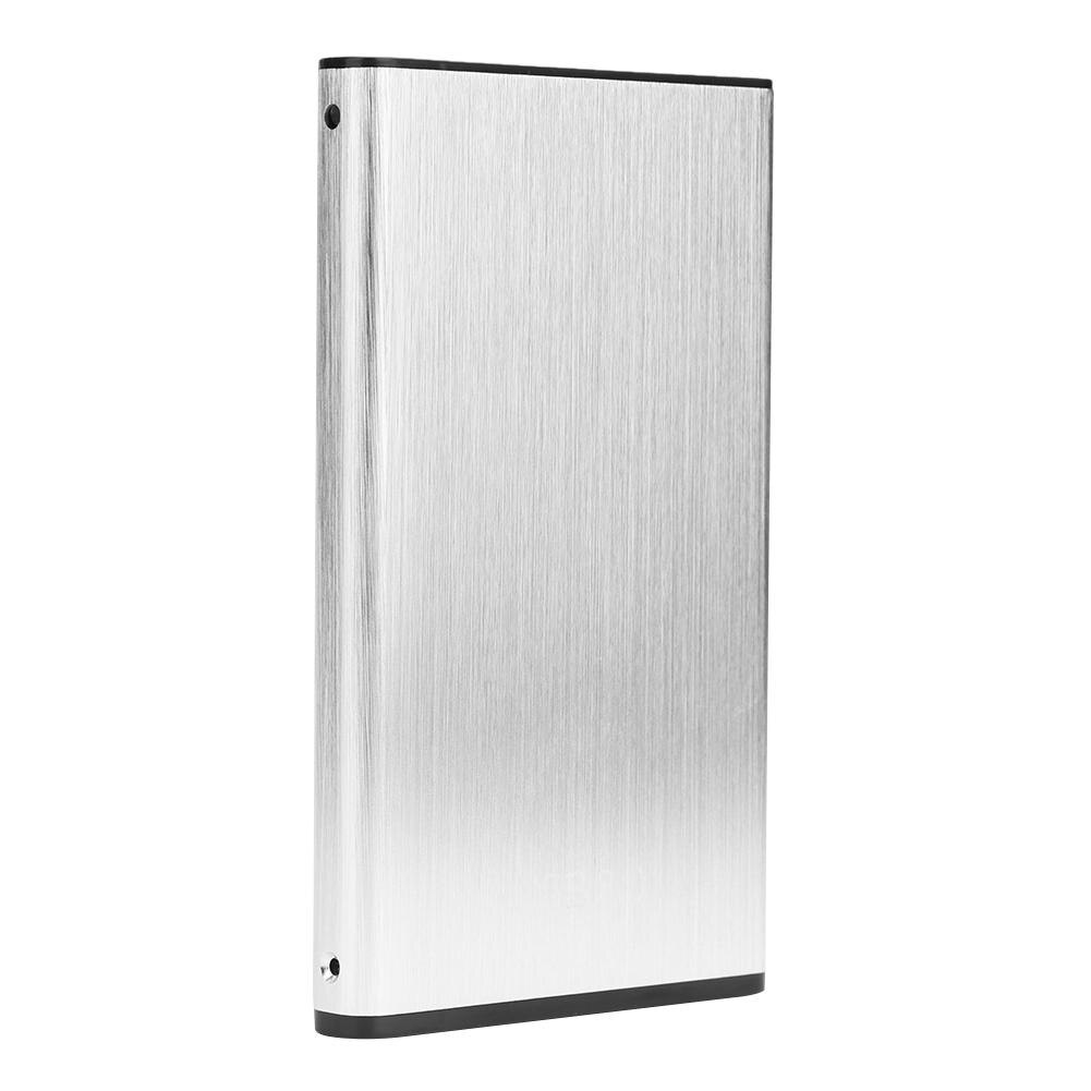 Caja de disco duro portátil USB 3,0, carcasa externa para HDD SSD de 2,5 pulgadas, 6gbps: Plata