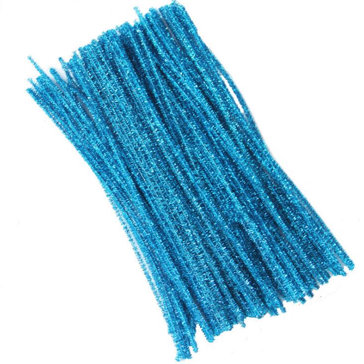 100 st glitter chenille stjälkar piprensare barn leksaker pyssel hantverk pyssel pyssel pyssel barn pedagogiska leksaker gyh: Himmelsblå