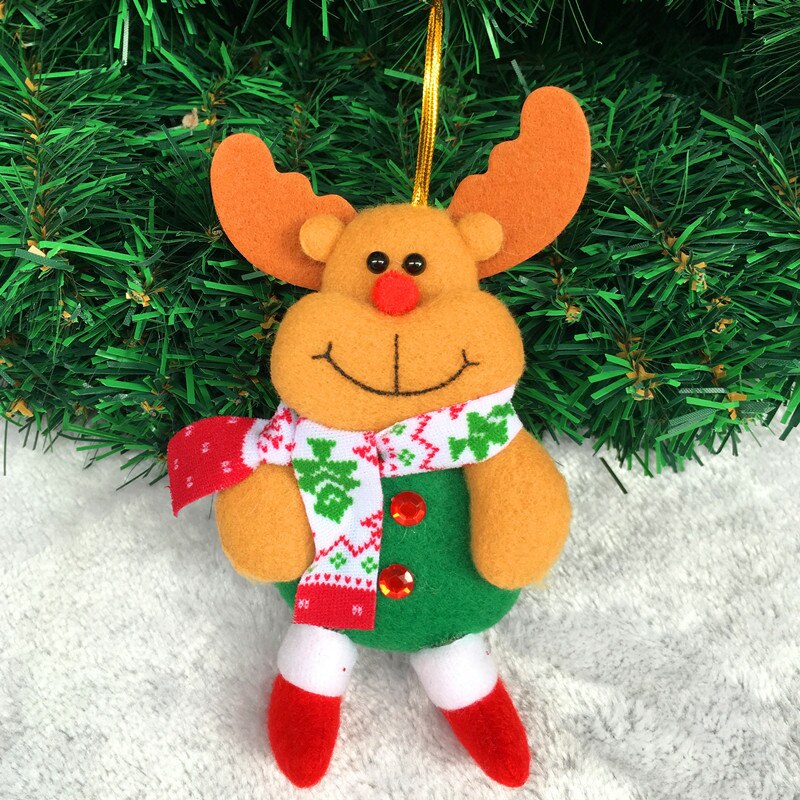 4 Stks/set Kerst Decoratie Benodigdheden voor Thuis 1 stks Sneeuwpop + 1 stks elanden + 1 stks Bier + 1 stks Santa Kerstboom ornamenten