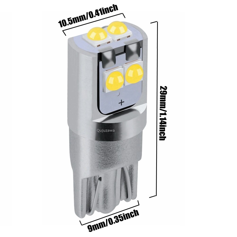 2 uds T10 W5W súper brillante Cree Chip LED cuña aparcamiento bombillas coche lámparas de lectura de cúpula WY5W 168 501 2825 Auto girar luces laterales