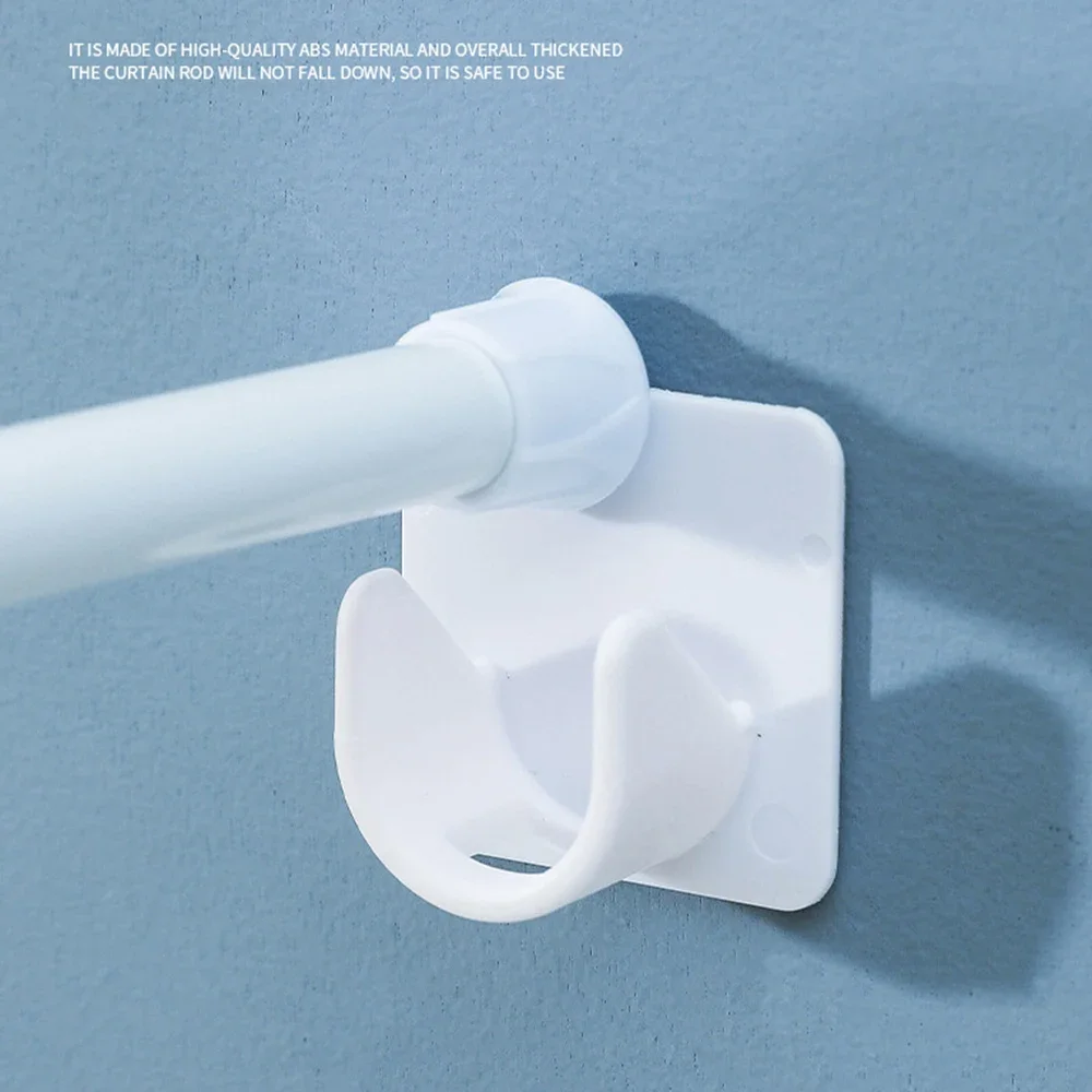 20/1 Stuks Sterke Gordijnroede Beugel Houders Zelfklevende Verstelbare Muur Gordijnroede Vaste Opknoping Rack Badkamer Accessoires