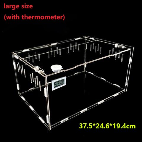 Reptile Feeding Box Insect Spider Tortoise Lizard Acrylic Transparent Feeding Display Box Feeding Box Cover Reptile Life Box: L 2