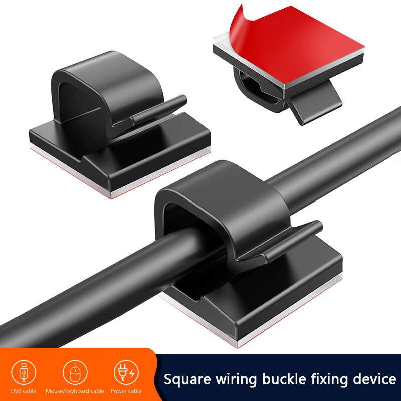 10Pcs Zelfklevende Wire Tie Cable Clamp Cable Organizer Clips Houder Voor Auto Dash Camera Gps Hoofdtelefoon Tafel bureau Opslag Tidy