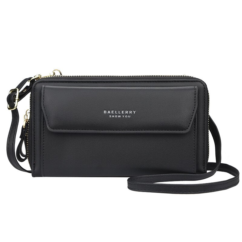 Bolso cruzado pequeño para teléfono móvil para mujer, bandolera pequeña de verano con tarjetero para uso diario, a la , novedad: Negro