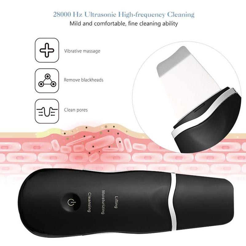 Usb Charge Huid Scrubber Ultrasone Gezicht Peel Skin Cleaner Gezicht Scrubber Peeling Tool Huid Massage Scrubber Spatel