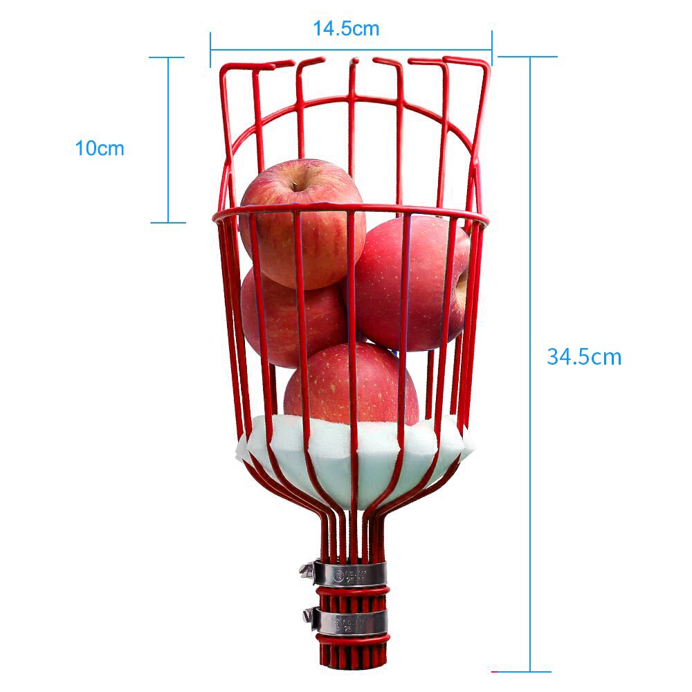 Steel Claw Fruit Picking Head Fruit Picker Gardening Fruit Collection Farm Fruit Catcher Device Greenhouse Garden Portable Tool: Red