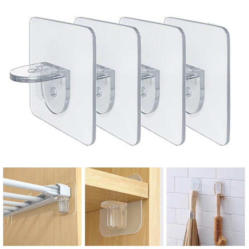 10pcs Adhesive Shelf Support Pegs Drill Free Nail Instead Holders Closet Cabinet Shelf Support Clips Wall Hangers