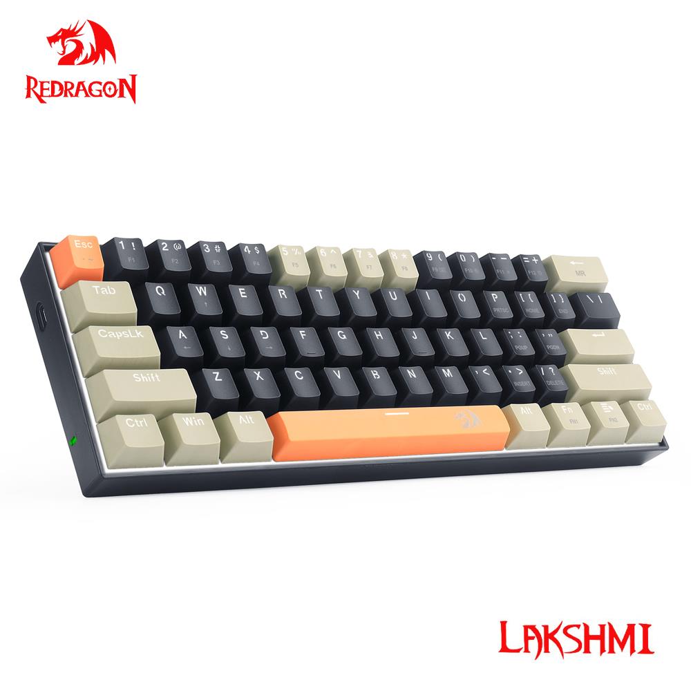 REDRAGON Lakshmi K606 USB Mechanical Gaming Keyboard Brown Switch 61 Keys Wired detachable cable,portable for travel