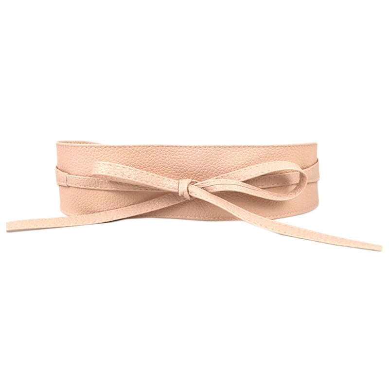 Cinturón de piel sintética y pajarita suave para mujer, corsé bohemio envolvente ancho, corpiño Vintage, Color sólido, M19 21: 6