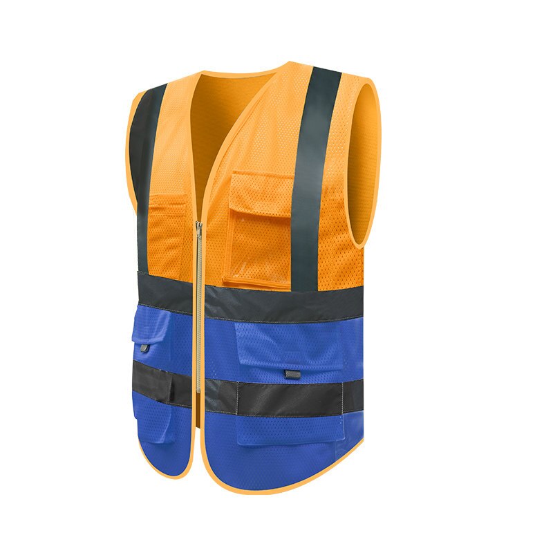 HI VIS EXECUTIVE VEST Chaleco de trabajo de alta visibilidad ropa de seguridad reflectante TOPS amarillo, naranja Azul Rojo naranja: Orange Blue / XL-Full chest 124cm
