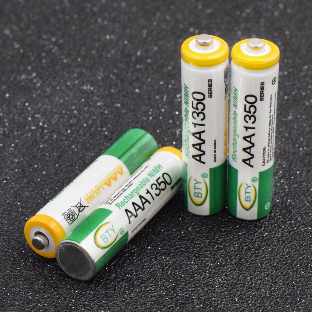 YCDC Rechargeable Ni-MH (Nickel Metal Hydride) Batteries AAA HR3 AM4 1350mAh Ni-MH Rechargeable Battery Multi-purpose Power: 4PCS