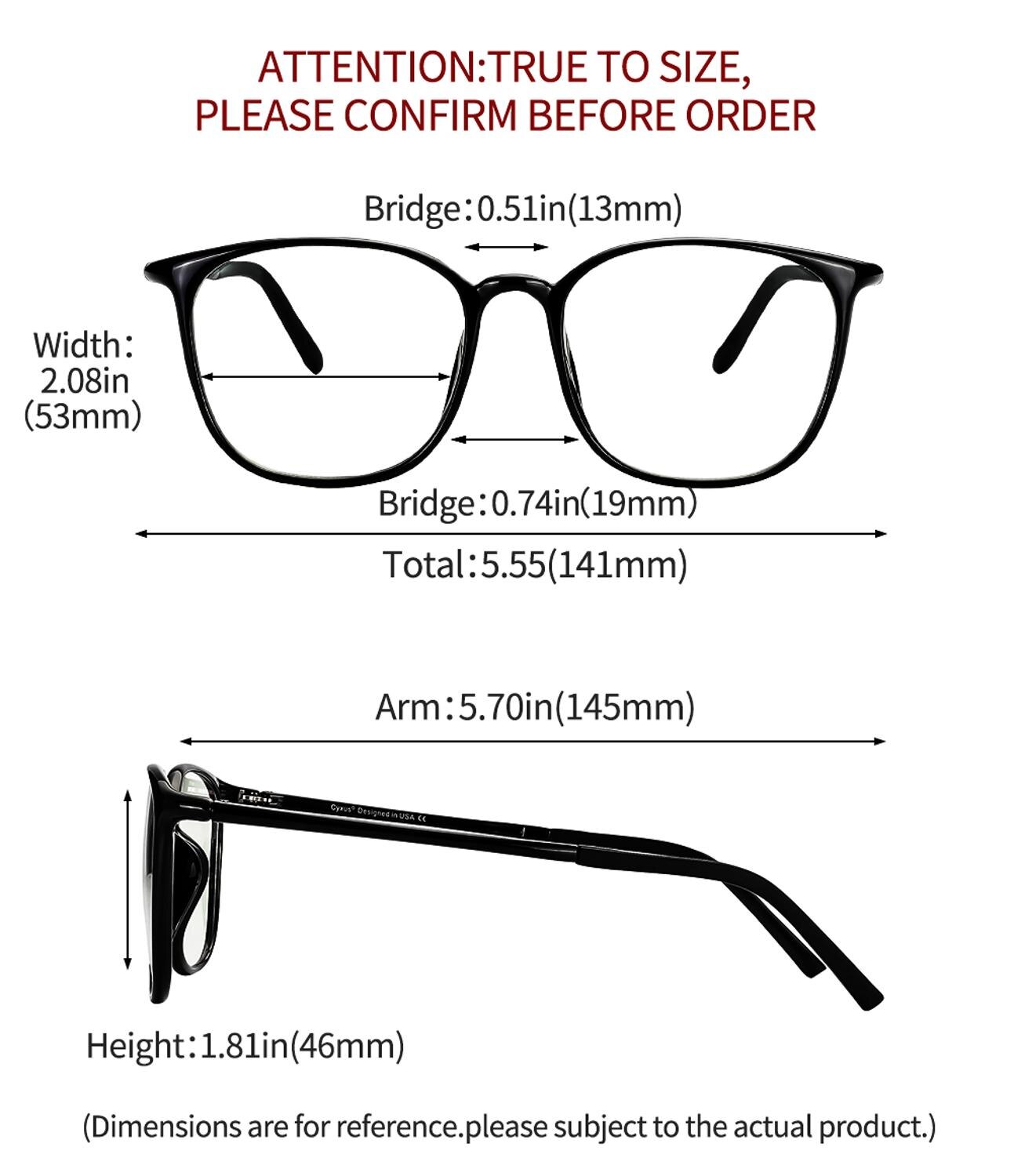 Cyxus Retro, gafas de protección contra luz azul para aliviar la tensión ocular, montura UL Super Flexible, lentes transparentes, Unisex, gafas para ordenador 8061