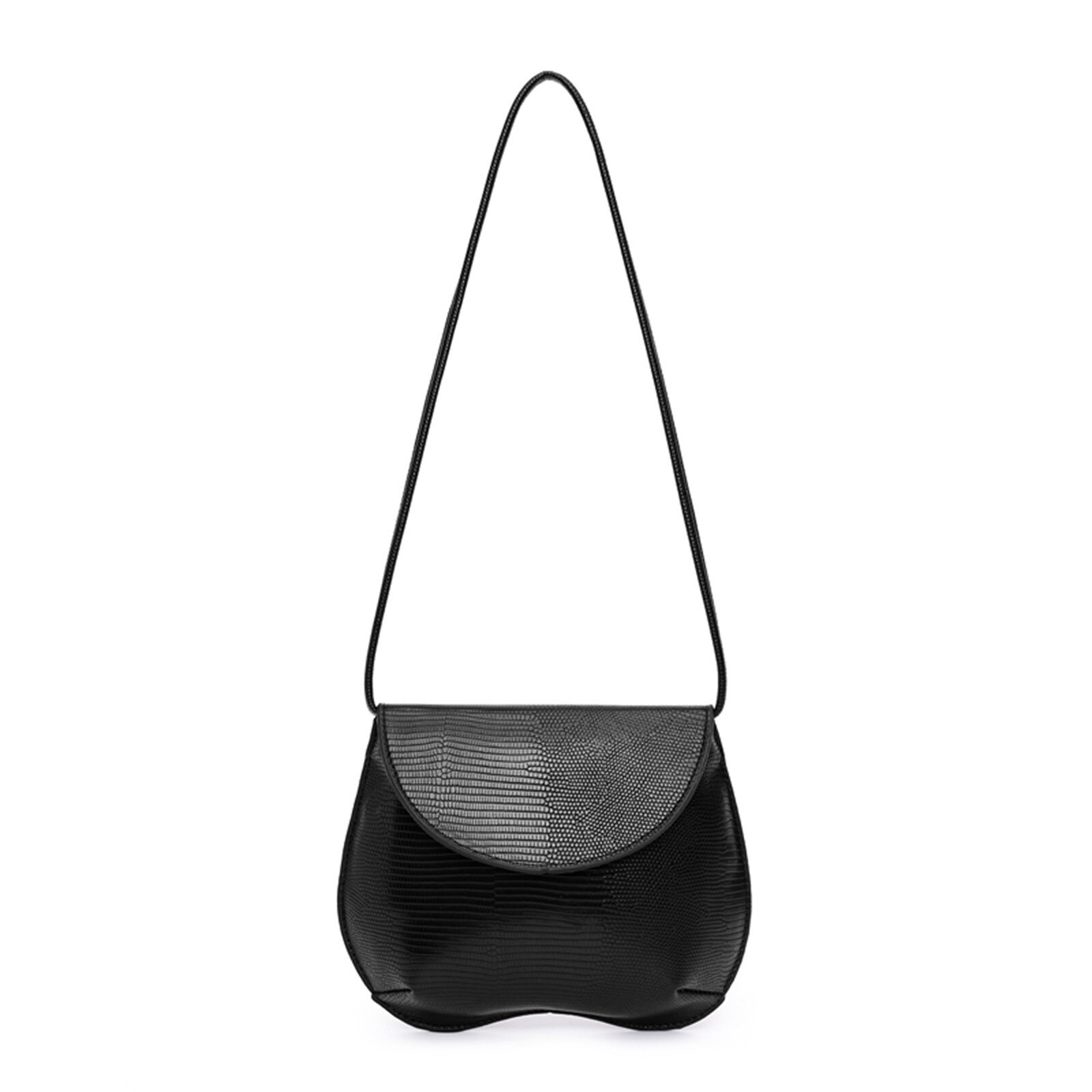 Bolso de mano de un solo hombro para mujer, bandolera que combina con todo, cartera,: Black