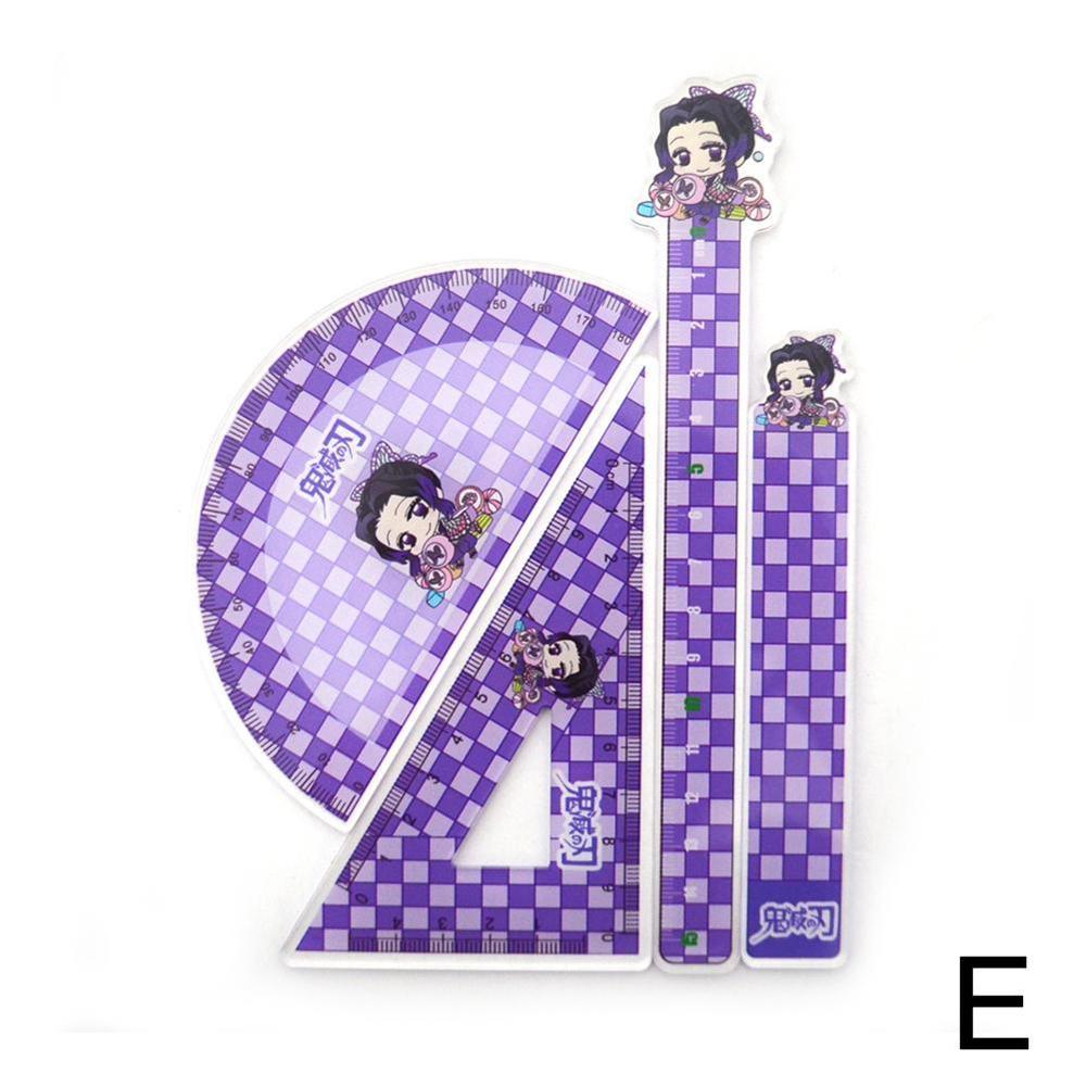 4pcs/ Set Of Art Painting Template Ruler Puzzle Stationery Children'S Ruler Stationery Cartoon Office Figure Drawing Suppli Q5W1: E