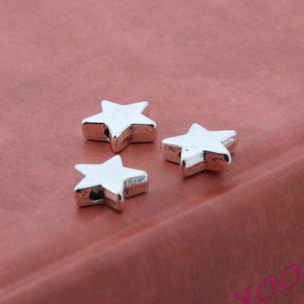 50 Stuks Zilver Kleur Star Charms Double Side Hanger Armband Kettingen Sieraden Benodigdheden A3336