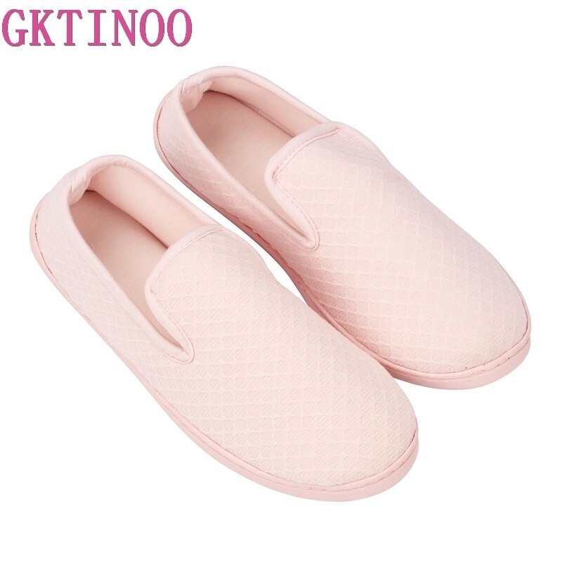 ¡Novedad de primavera-verano ! Zapatillas de casa con relleno de algodón, transpirables, zapatillas interiores de algodón para mujer, zapatillas con suela exterior blanda.