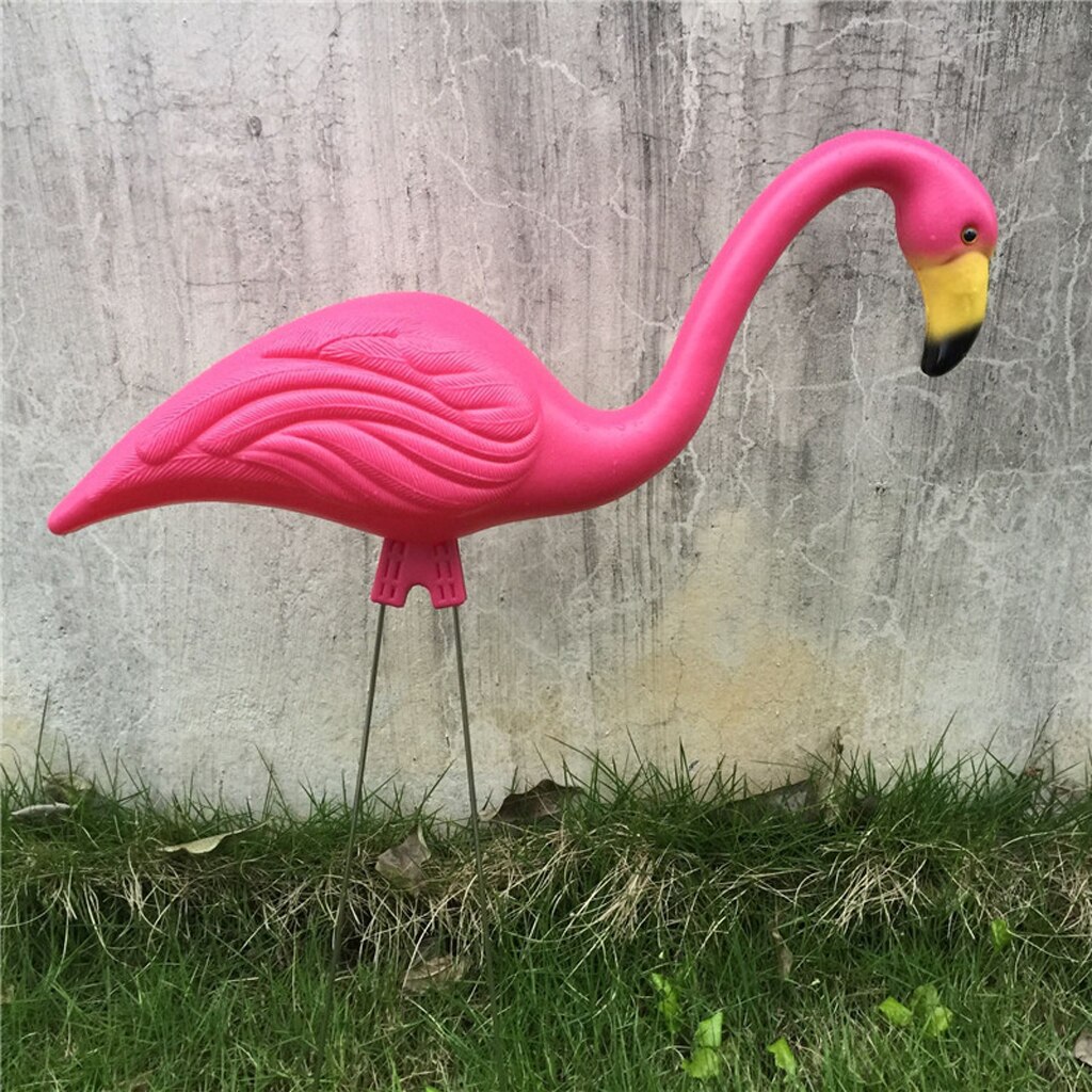 3 typer lyserød plast flamingo yard have græsplæne balkon indretning naturtro dyrepynt: Ser ned