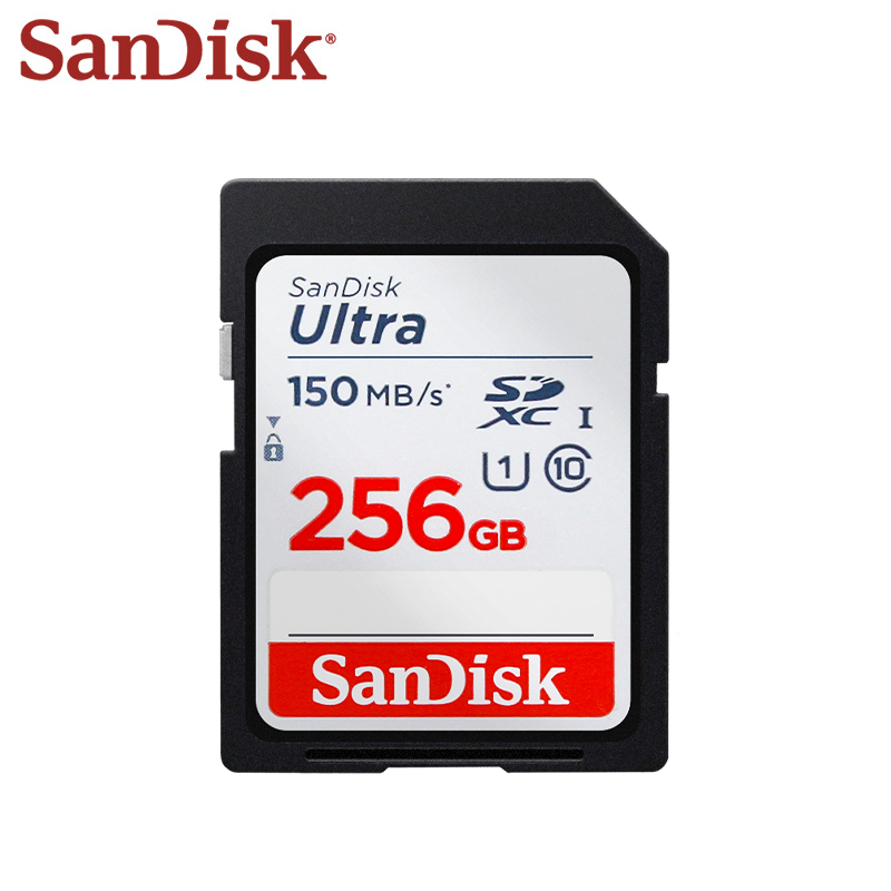 Oryginalna karta pamięci sd sandisk ultra uhs-i 32gb 64gb 128gb 256gb 512gb full hd do aparatu max 150mb/ s: 256gb