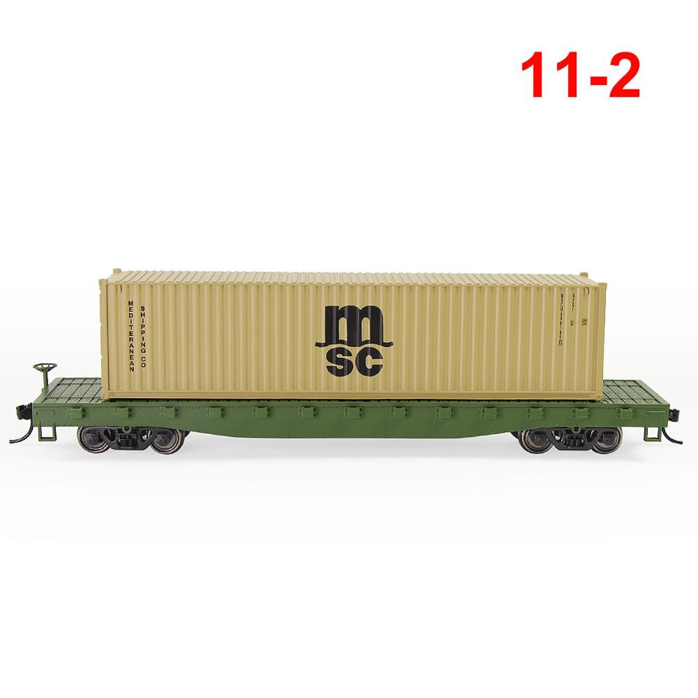 Carro plano de 5 pies con contenedor de 40 pies con plataforma 1:87