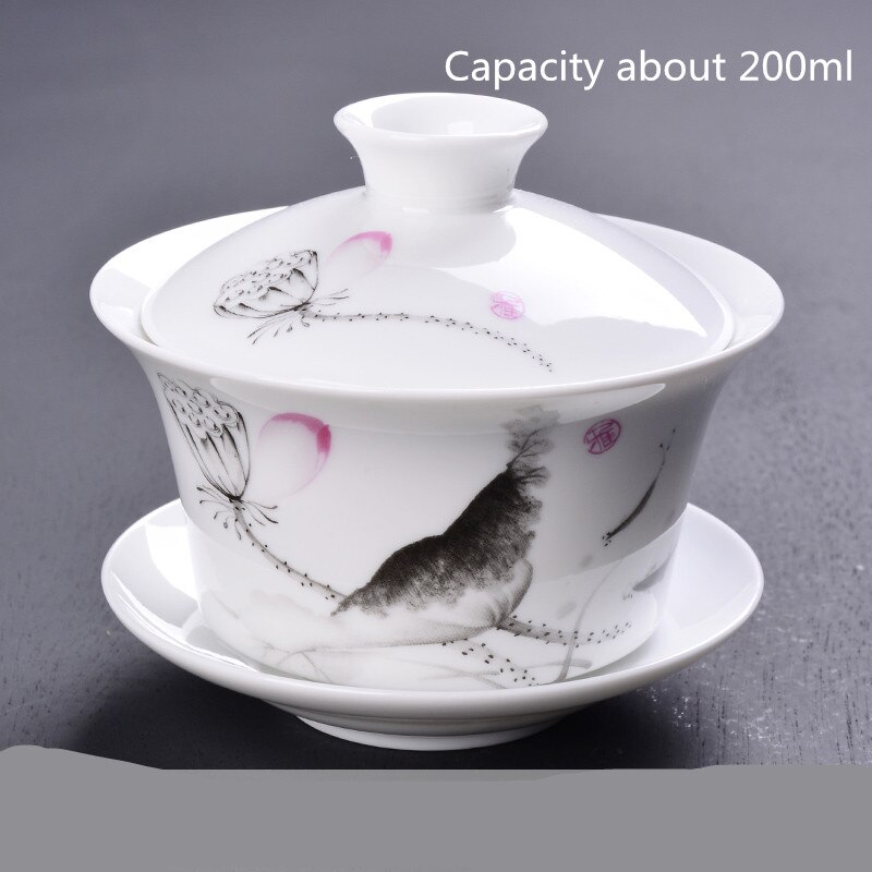 1PCS Ceramic Tea Bowl Blue and White Porcelain Tea Bowl Simple Household Tea Set Accessories WSHYUFEI: F