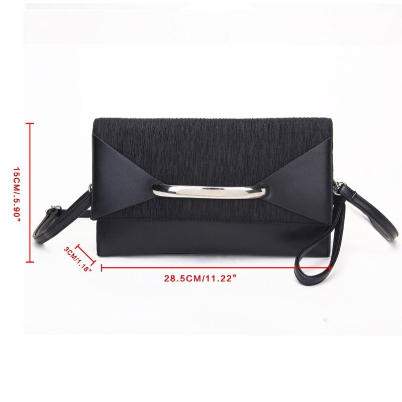 Borsa a tracolla da donna in ecopelle con patta busta da ufficio borsa da polso da donna pochette borsa a tracolla portafoglio da sera sottile