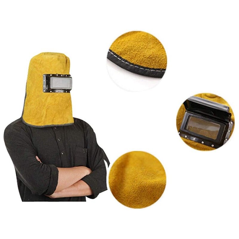 Head-Wearing Leather Protective Welding Helmet Double-Turn Welding Special Head Protective Helmet