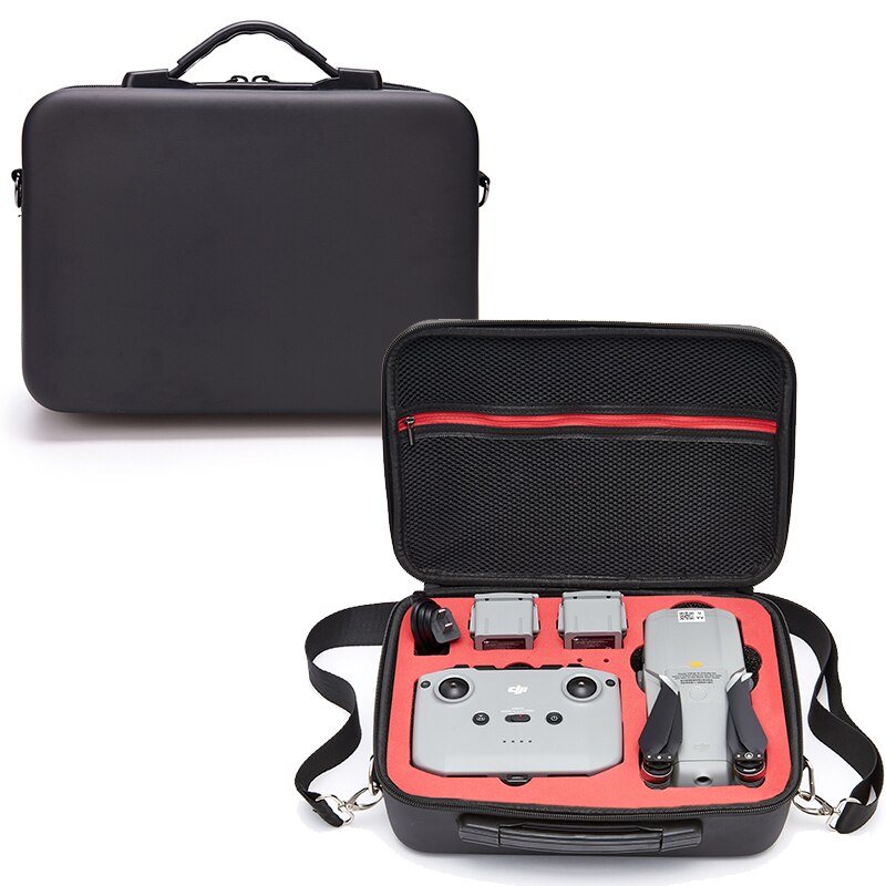 Dji mavic air 2 drone hard shell bærbar rejsetaske bæretaske dele tilbehør vandtæt opbevaringspose stor kapacitet: Rød linnertaske