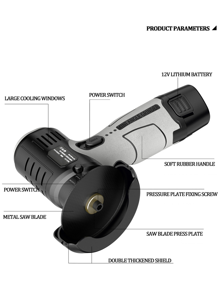 Minivinkelslip mini uppladdningsbar skärmaskin för hushåll polermaskin elektrisk handslip polering