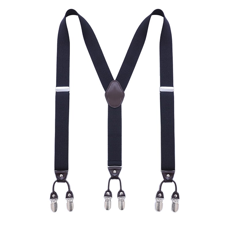 Vintage Bretels Voor Mannen Heavy Duty Big Tall 3.5*120Cm Breed Y Terug 6 Metalen Clips Verstelbare Elastische broek Bretels Riem Riem