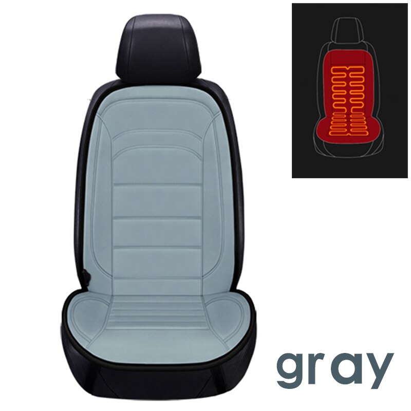 Funda calefactable para asiento de coche, 12V, calefacción, cojines, Protector Universal para asiento de coche, calentador de colchón eléctrico: gray