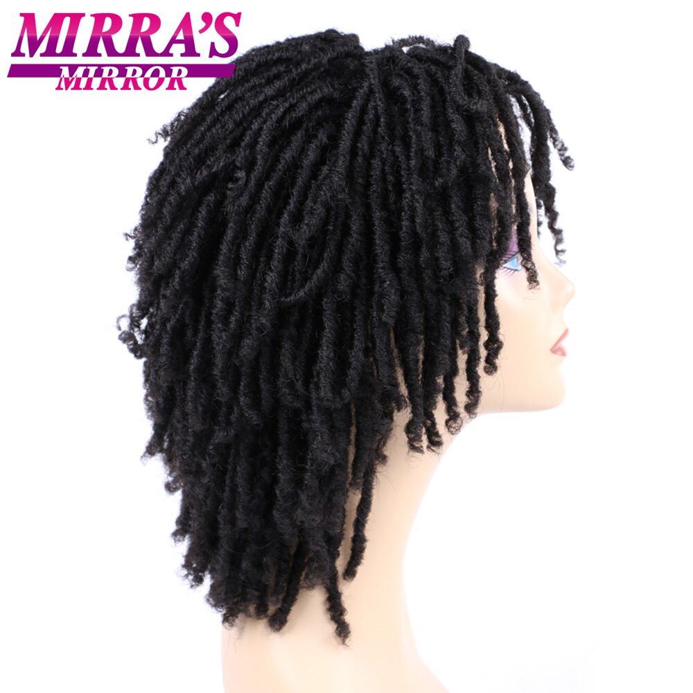 Mirra's Mirror 6inch Synthetic Curly Wig Short Dreadlock Wigs For Women Black Brown Braided Wigs Afro Hair