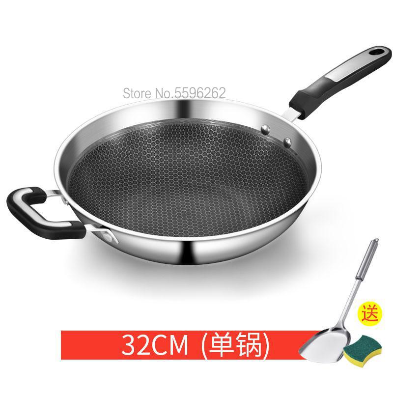 Tyskland 304 rustfrit stål wok ingen olierøg kogepande ingen belægning non-stick komfur gaskomfur husholdningspotte: Gammel landmand 1