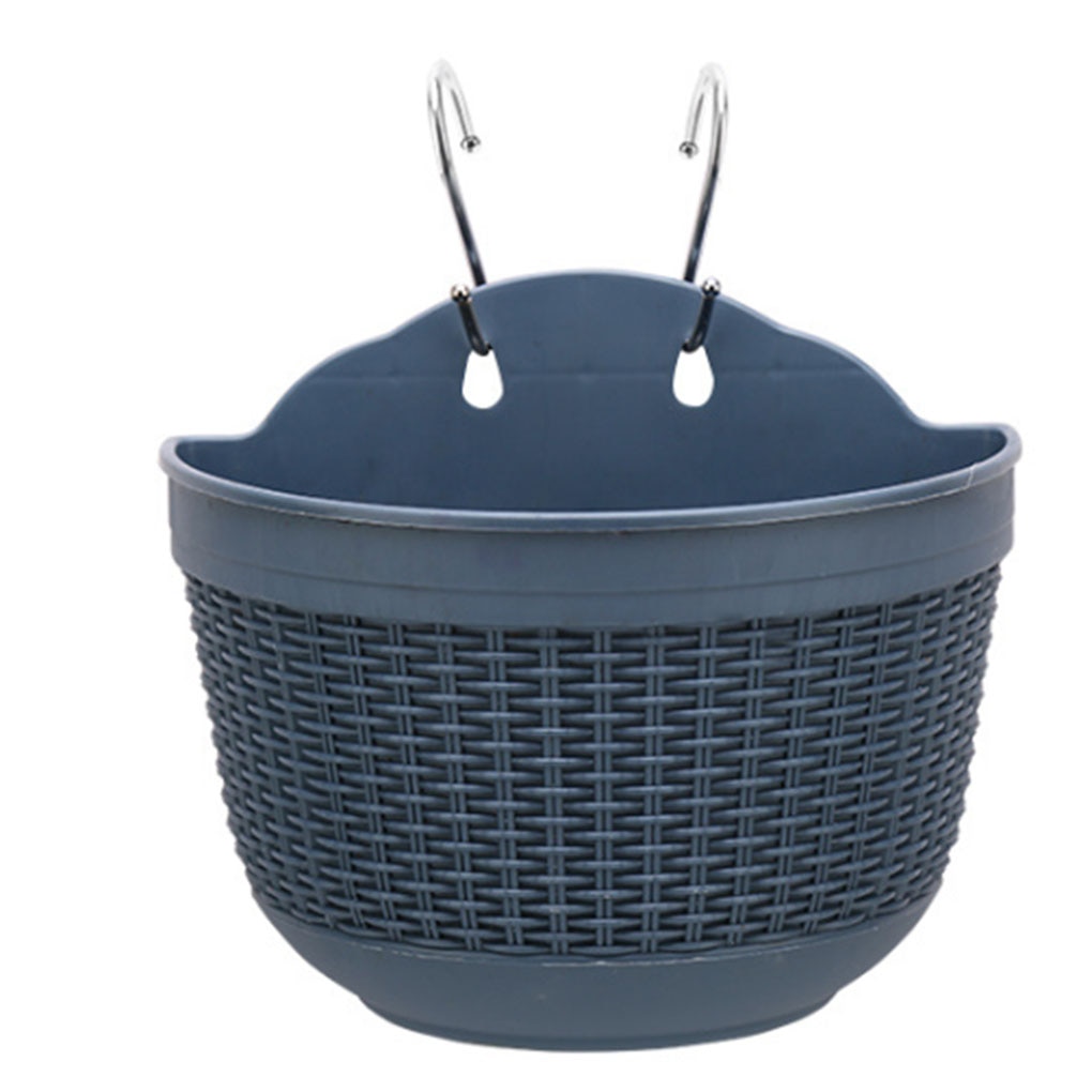 Wandmontage Bloempot Imitatie Rotan Muur Opknoping Bloem Plant Pot Halfronde Hars Hek Mand Voor Balkon Tuin Indoor: 02(M)