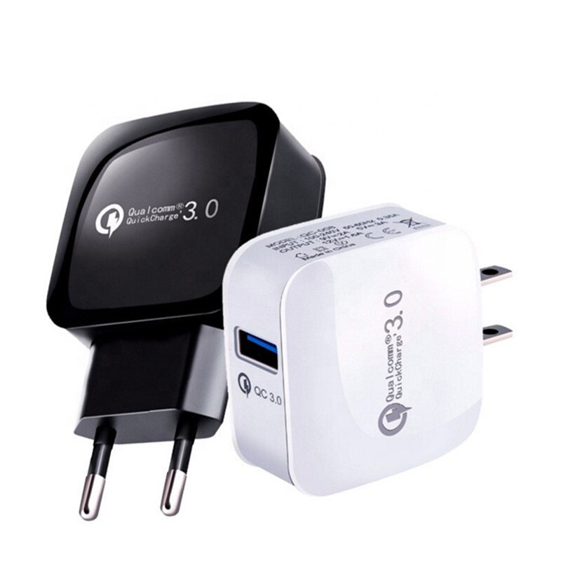 10 sztuk/partia ładowarka ścienna do telefonu komórkowego 18W pojedynczy QC3.0 USB szybka ładowarka ścienna Adapter kompatybilny dla inteligentnego telefonu komórkowego