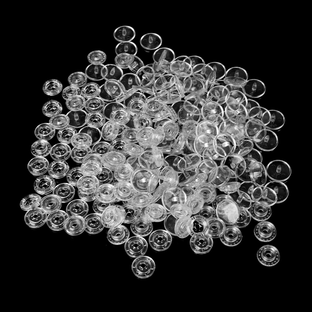 45 sets (180 pcs) duidelijke Transparante Hars Drukknopen Plastic Snaps Fasteners Drukknopen Size T5 Caps Naaien Accessoires