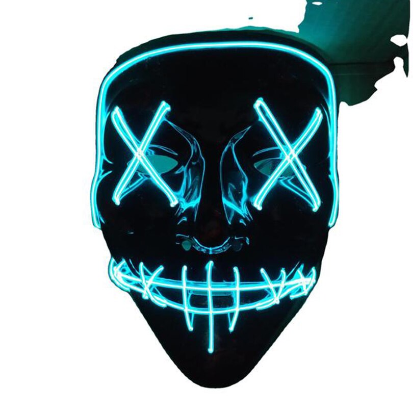 Masque brillant barre de bal Halloween fête EVA masque fente bouche danse étape lumière froide masque drôle masque la nuit