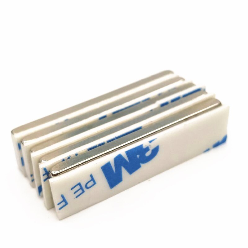 5 10 20 100 Stks/partij Magneet 40X10X2 Mm Sterke Vierkante Ndfeb Zeldzame Aarde Magneet 40*10*2 Neodymium Blok Magneten Met 3M Lijm 40Mm