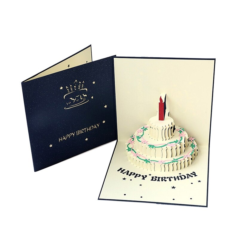 Three-dimensional Birthday Card 3D Pop-up Greeting Cards Happy Birthday Postcard Party Wedding Decorations Girl: S1 Birthday card