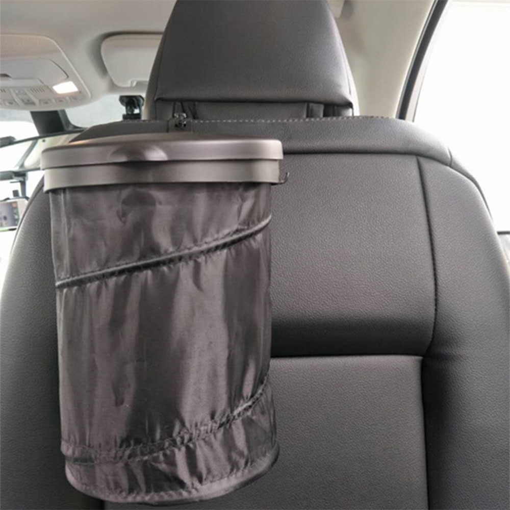 Folding Trash Bin For Cars Garbage Holder Trash Storage Container Cans With Lid Handle Garbage