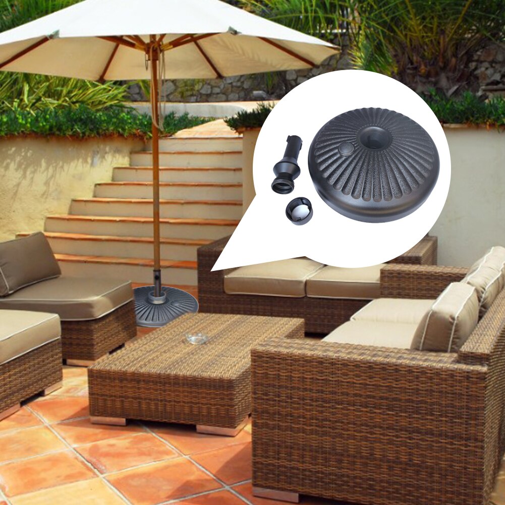 Round Patio Umbrella Base Outdoor Parasol Stand Round Water Filled Umbrella Base For Garden Beach Courtyard Umbrella 4O