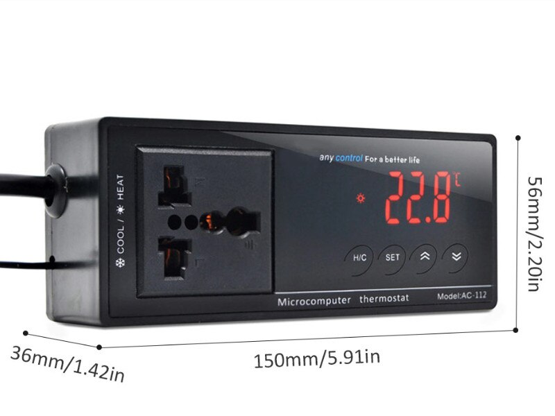 Display Digital Inteligente Plug-In Do Termostato Tomada Universal ON/OFF Controlador de Aquário Regulador da Temperatura do Efeito Estufa