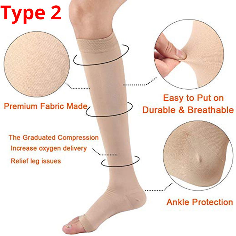 Nuovi calzini unisex Calze a compressione Pressione Vena varicosa Calza Gamba alta Supporto Stretch Pressione Circolazione Fresco