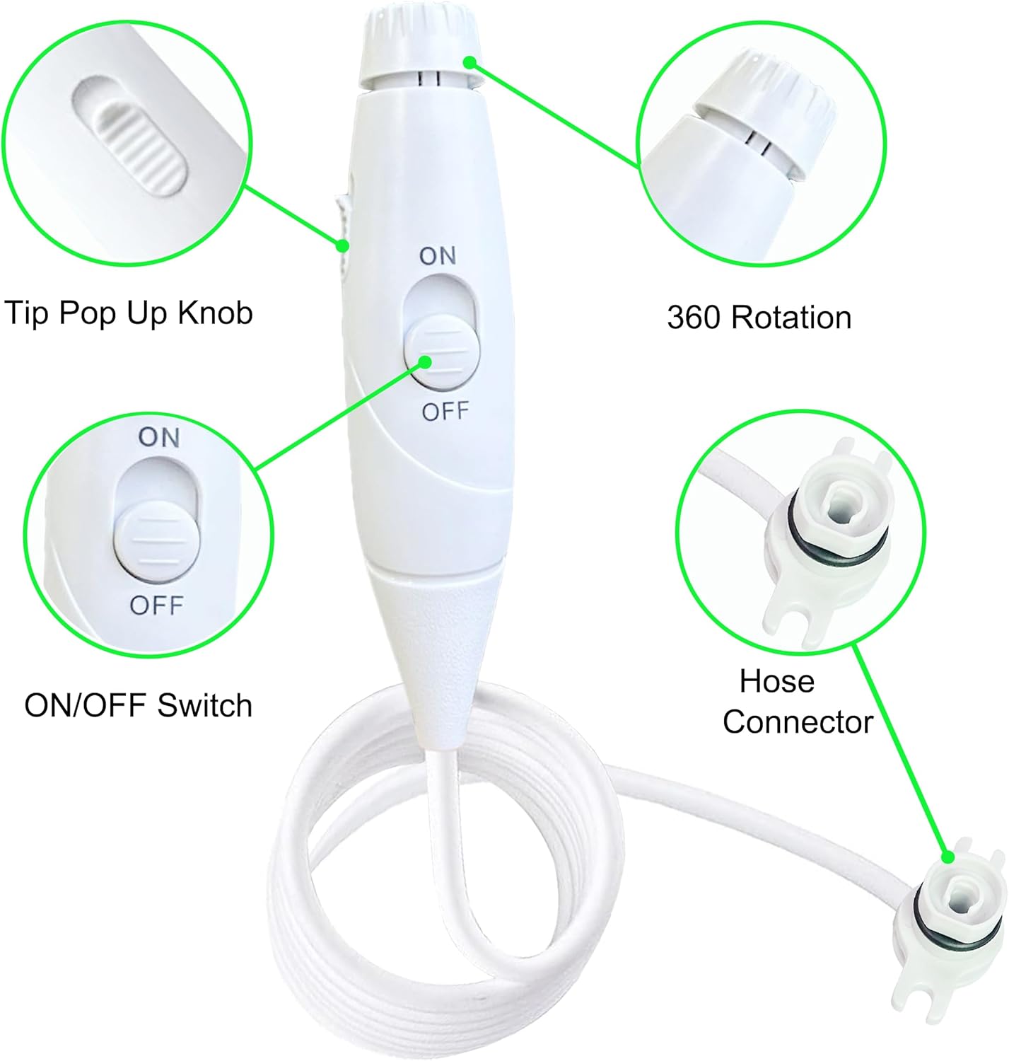 Replacement Hose and Handle Parts for Waterpik, for Waterpik Replacement,for Waterpik Water Flosser WP-100 WP-300 WP-660 WP-900