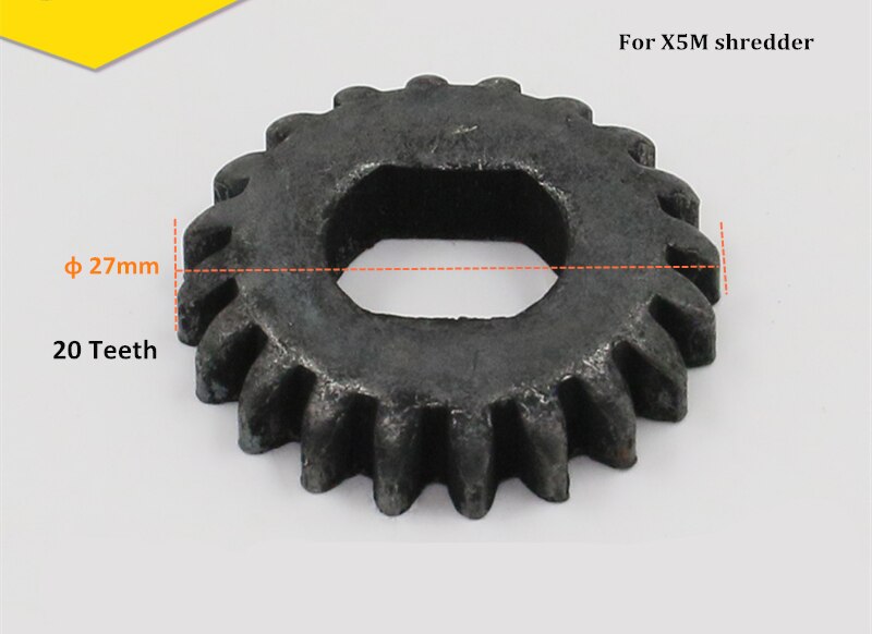 Apply X5M Cutter gear for shredder X6M synchronous gear 20 Teeth 20T iron gear