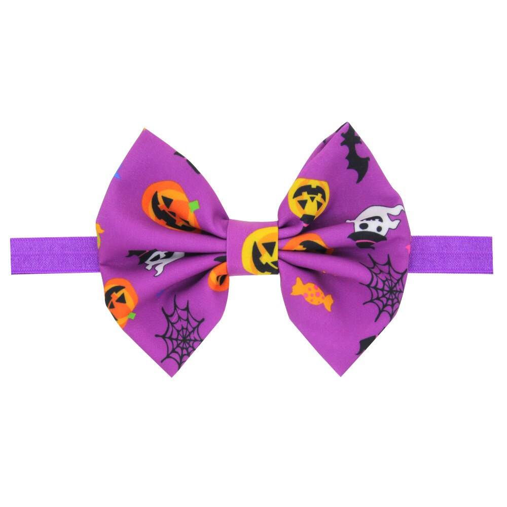 1 Pza lazos elásticos para el cabello con la diadema de calabaza para el pelo de Halloween para las bandas de baile de los Gilrs accesorios para el cabello: purple