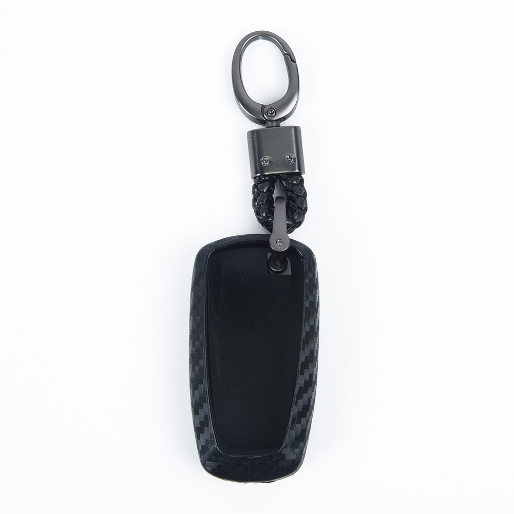 Bag Car Key Case Protector Keychain For Ford Fusion F150 Mondeo Explorer Carbon Fiber Black Wear-resistant Shell